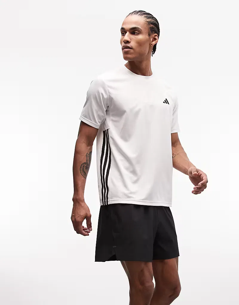 Футболка Adidas Performance Training Essentials с тремя полосками, белый — фото 2