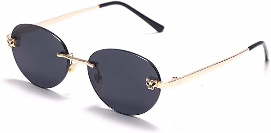 

Круглые поляризованные солнцезащитные очки Rmerom для женщин и мужчин, без оправы, классический винтажный ретро-стиль, защита от ультрафиолета UV400, Dark Grey