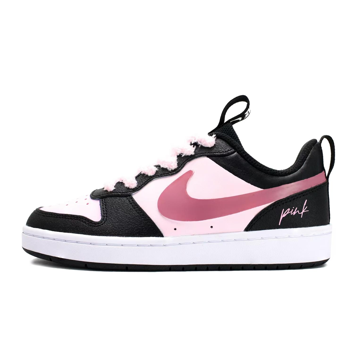 

Nike Court Borough Black Pink 3.0 нескользящие и износостойкие поддерживающие низкие детские скейтбординг кроссовки Pink для подростков