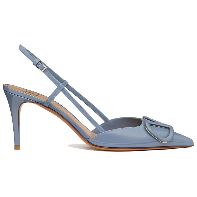 VLogo Signature Slim Heel Высокие каблуки 8 см Женские Небесно-голубые Valentino — фото 3