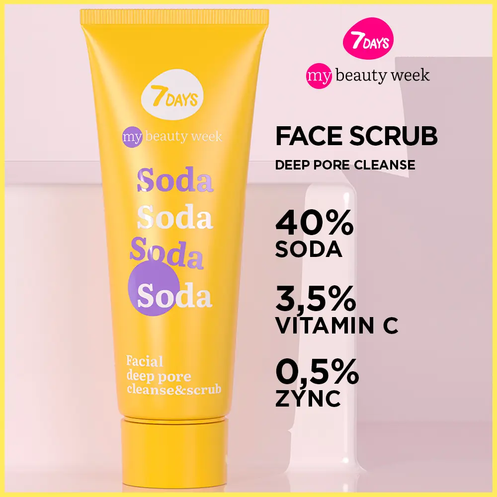 Скраб для лица Soda limpieza y exfoliación facial profunda de poros 7Days, 80 мл. — фото 2