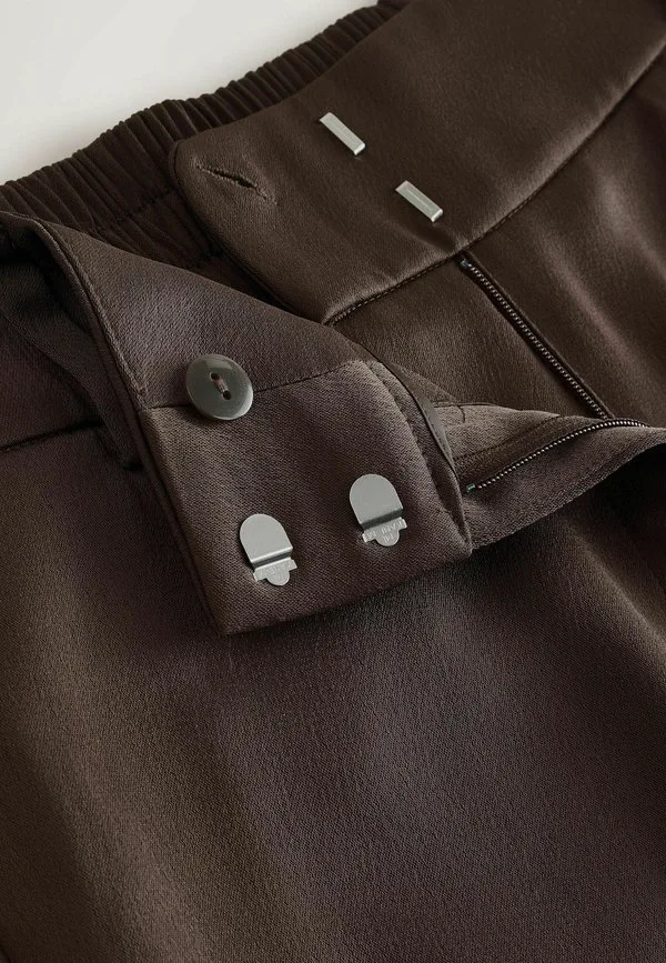 Укороченные широкие брюки с эластичной задней частью Next, Chocolate Brown — фото 2