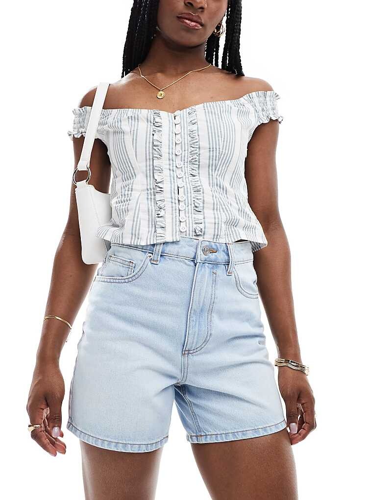 

Светло-синие джинсовые шорты ASOS DESIGN Dad