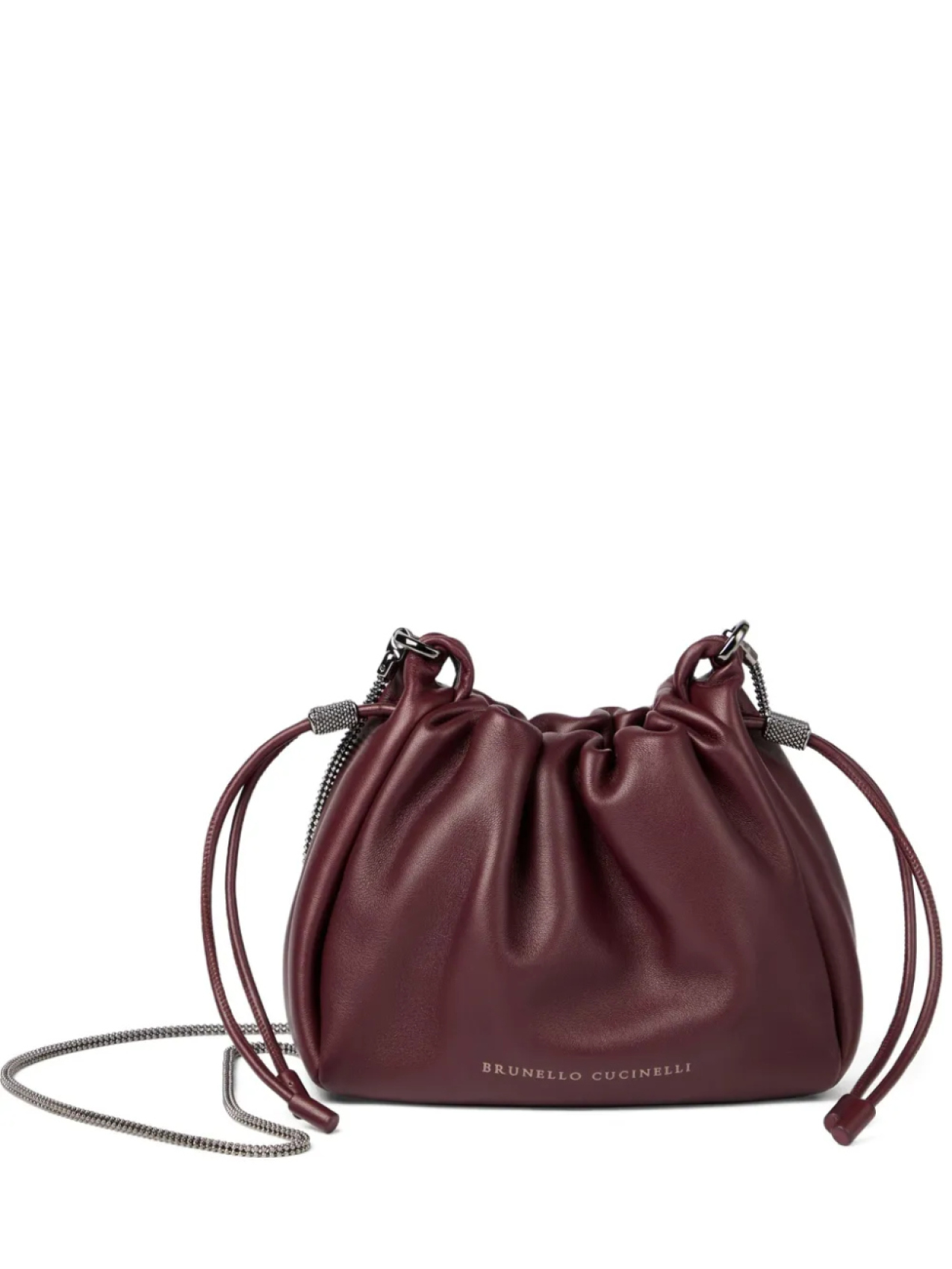 

Brunello Cucinelli Mellow Mini сумка-ведро с завязками, красный