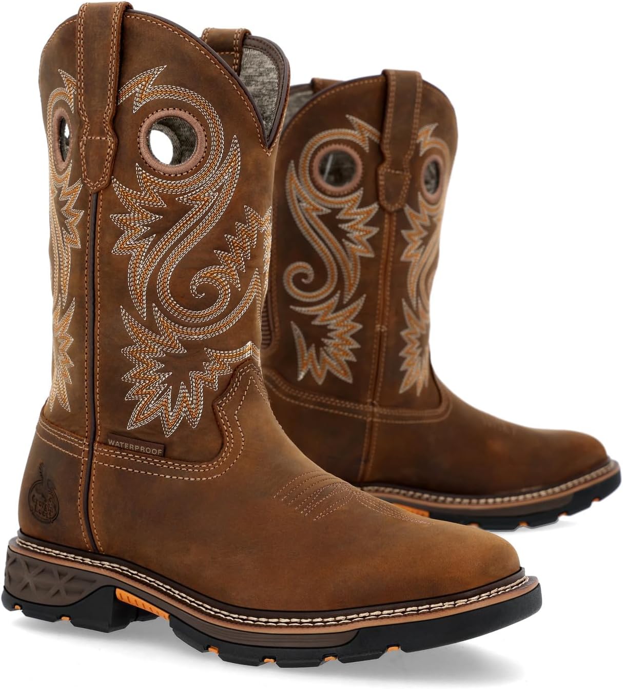 

Мужские ботинки Georgia Boot Carbo-Tec FLX с водонепроницаемым верхом и стальной защитой носка, на молнии, коричневый