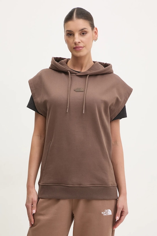

Хлопковая толстовка Relaxed The North Face, коричневый
