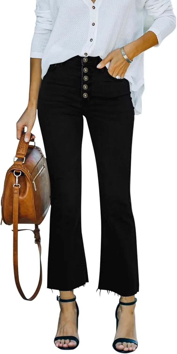 

Женские джинсы с высокой талией и расклешенным низом LOOKUB