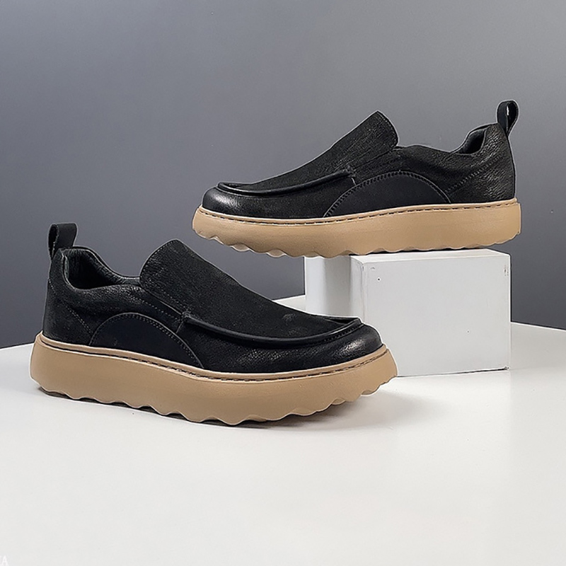 Devanro Мужские повседневные кроссовки Low Top черные, цвет Black — фото 3