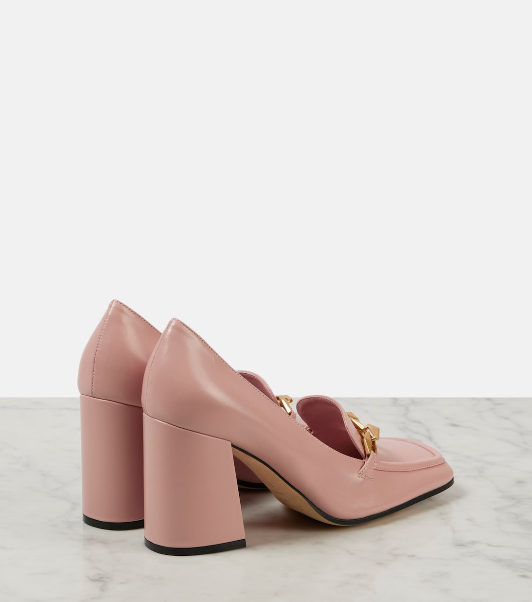 Кожаные туфли-лоферы Diamond Tilda 85 Jimmy Choo, Rose — фото 3