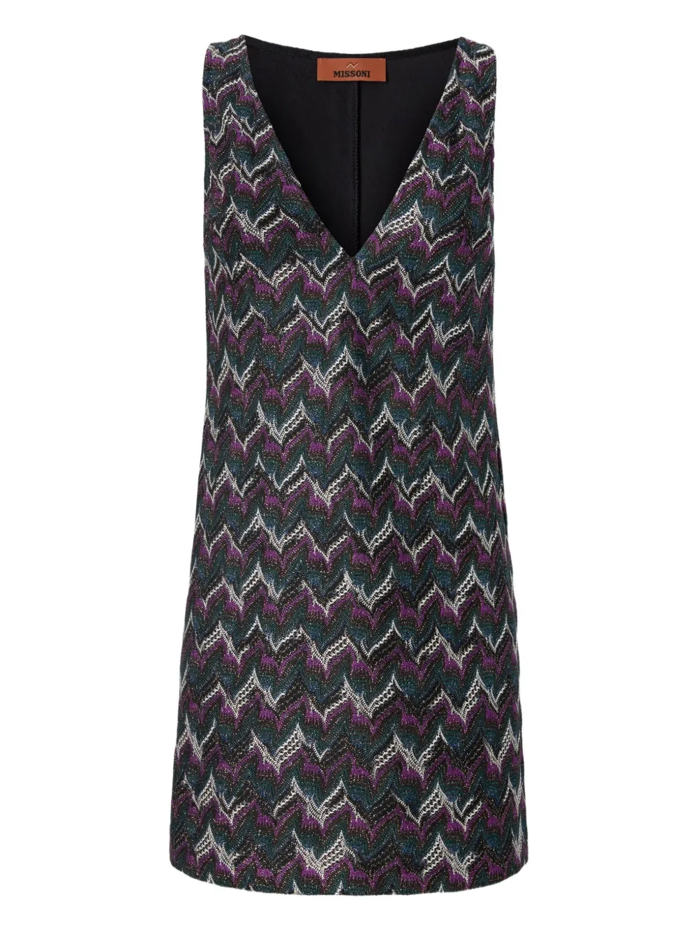 

Мини-платье без рукавов с зигзагообразным узором Missoni, черный