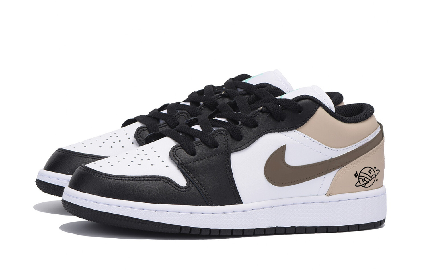 Кроссовки Air Jordan 1 Vintage Basketball Shoes Men Low-top Back/Brown, черный — фото 4