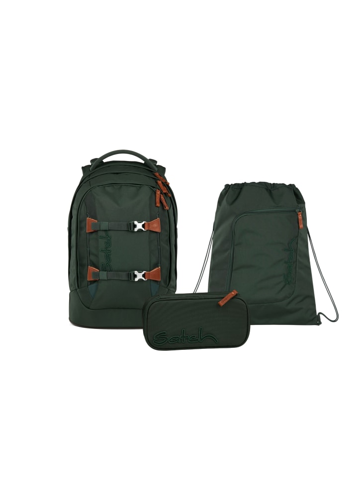 

Satch Набор школьных рюкзаков PACK Nordic Forest Green, 3 предмета, зеленый