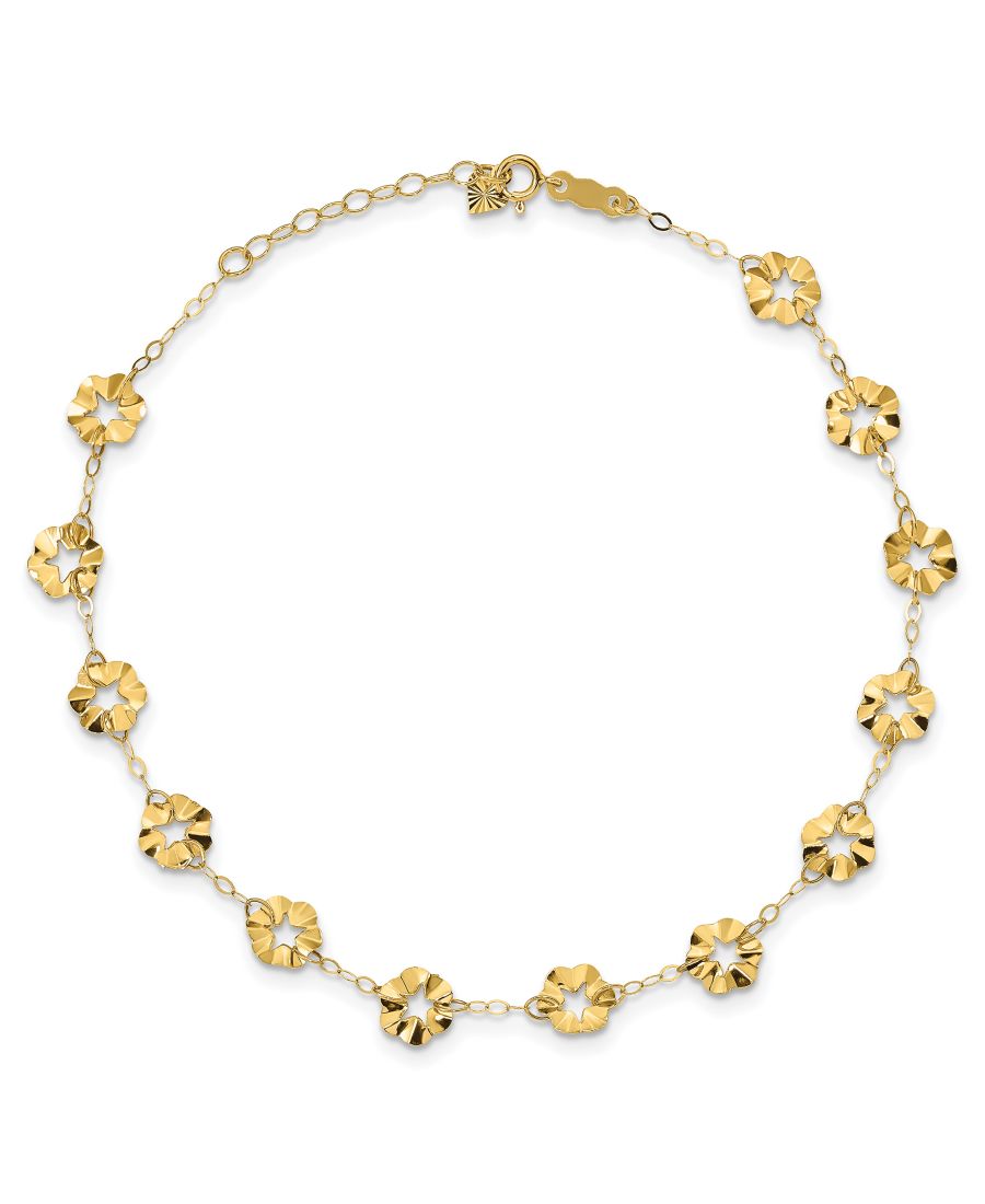 

Браслет в виде цветка с удлинителем 2,5 см, из 14-каратного желтого золота Macy's, Gold