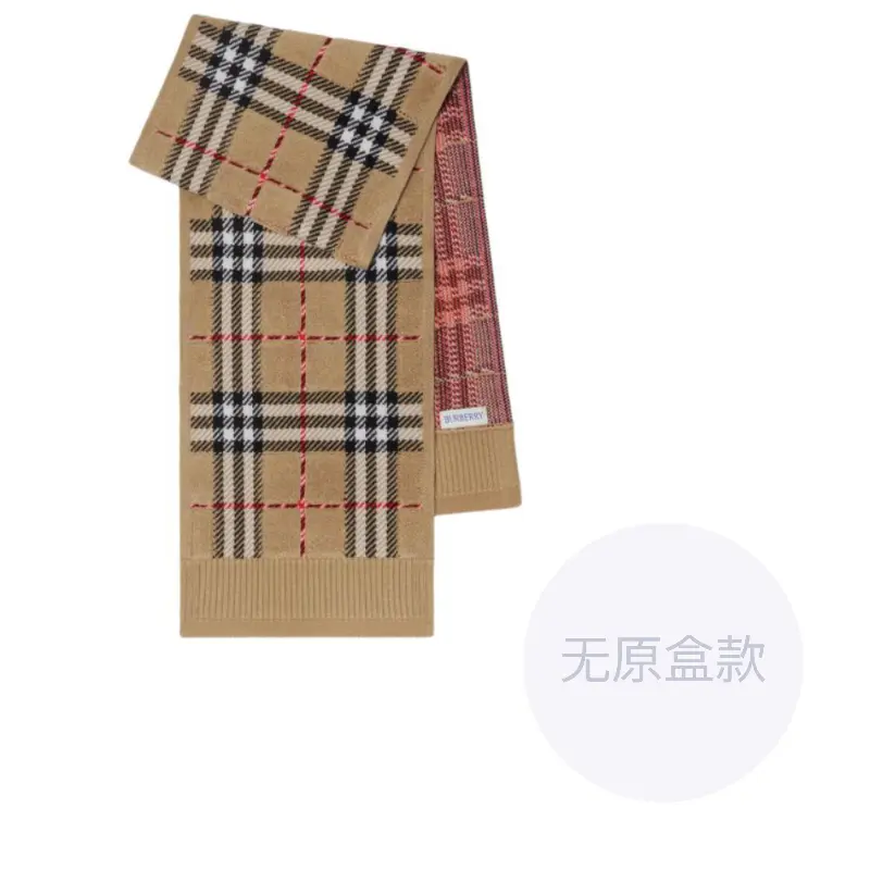 

Шерстяной шарф в клетку Burberry, sand