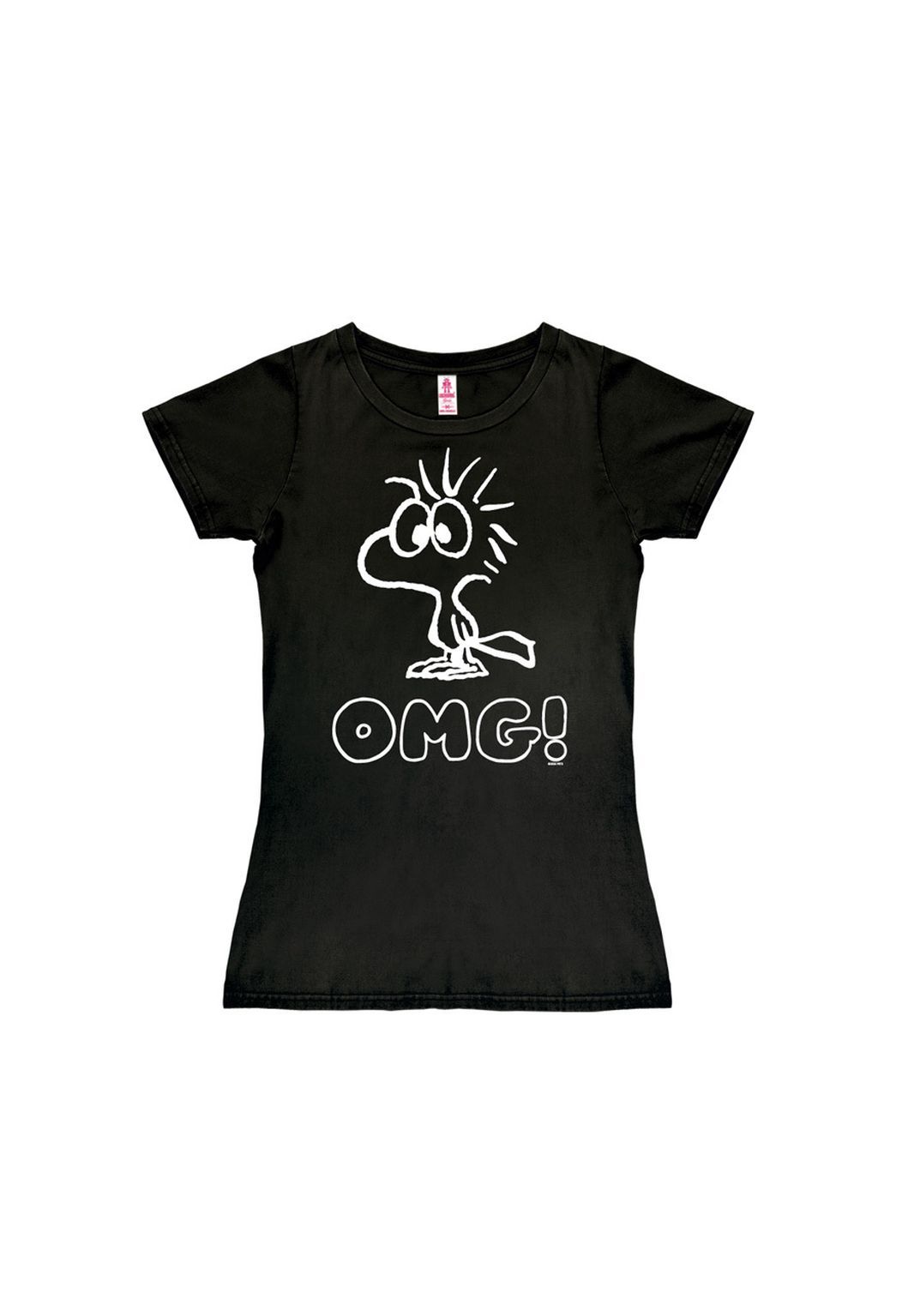 

Новая футболка для девочек Peanuts — Вудсток — OMG! LOGOSHIRT, черный