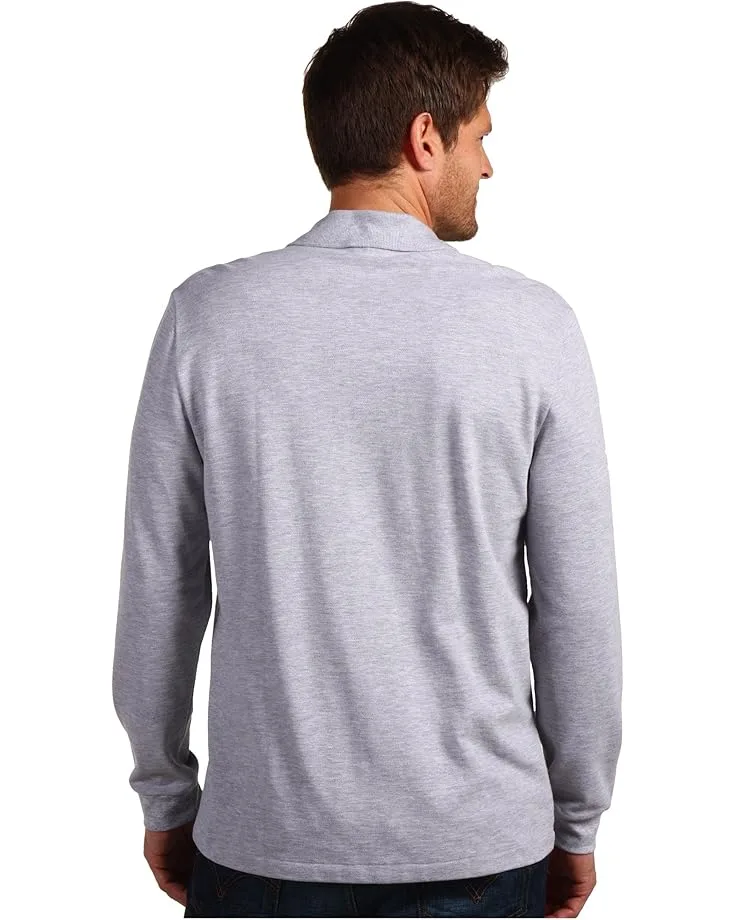 Поло Lacoste Long Sleeve Classic Chine Pique Polo Shirt, Silver Grey Chine — фото 3