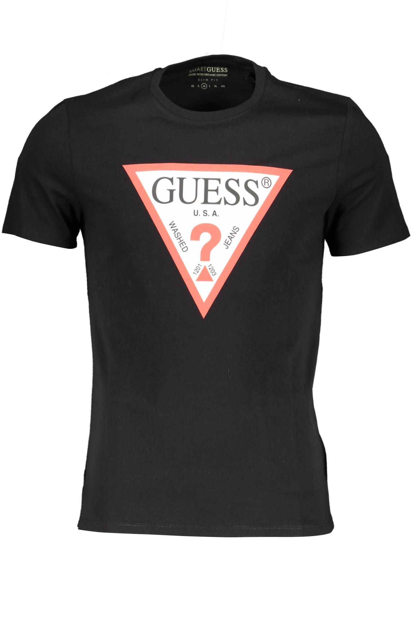 

Черная хлопковая мужская футболка Guess Shoes