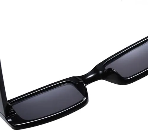 

Прямоугольные солнцезащитные очки для женщин, модные, в маленькой оправе, винтажные солнцезащитные очки для мужчин, ретро, ​​прозрачные, UV400 MTZJH, Black