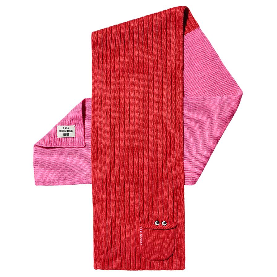 

UNIQLO Акриловый шерстяной полиамидный вязаный шарф унисекс разноцветный, Agate Red