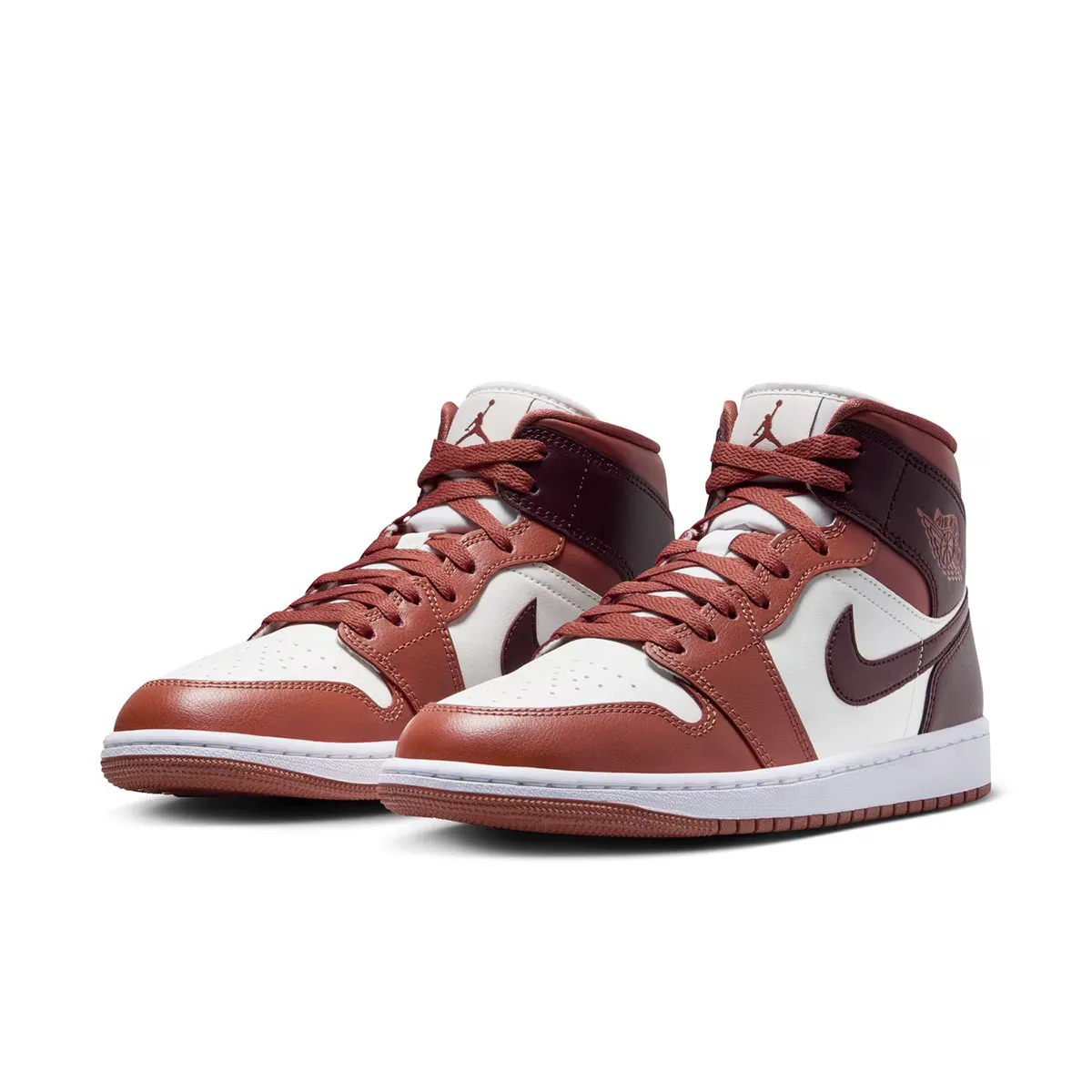 Баскетбольные кроссовки Air Jordan 1 Mid женские, красный/белый — фото 2
