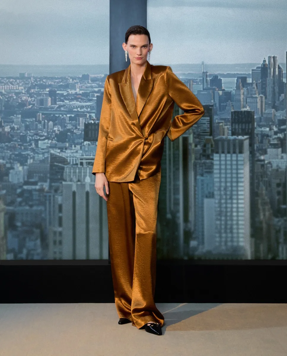 

Женские брюки из ламе, однотонные Woman Limited El Corte Inglés, золотой