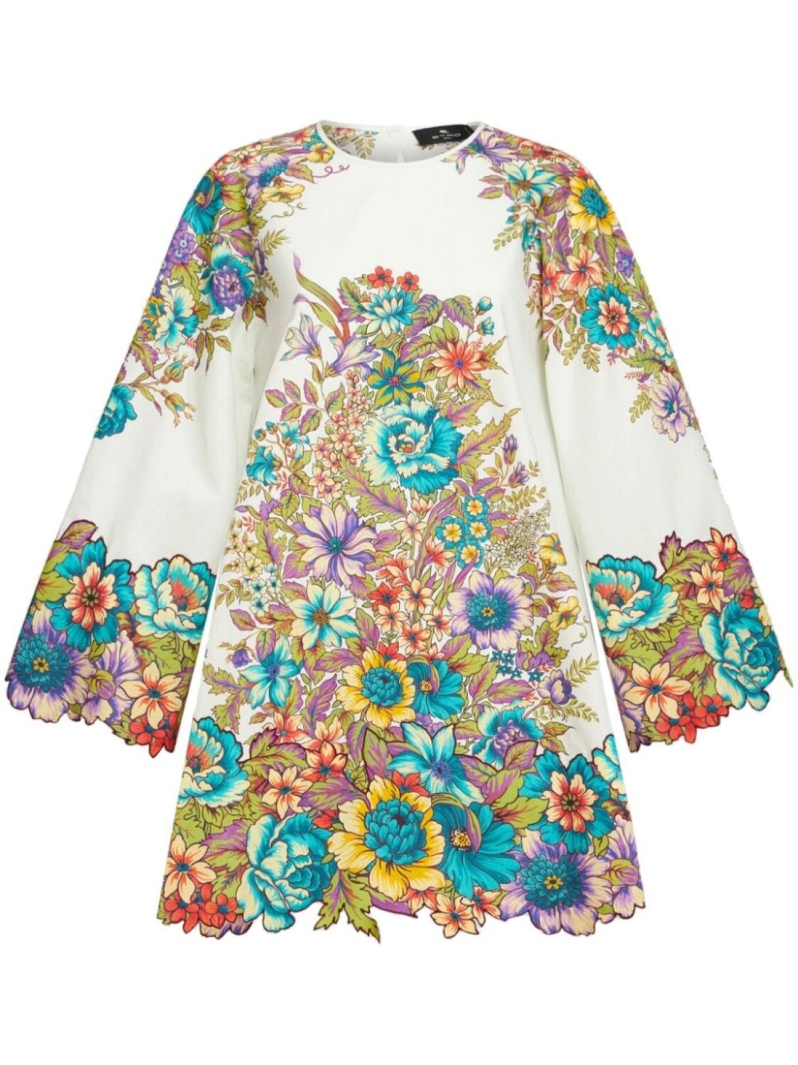 

ETRO платье мини с цветочным принтом, белый