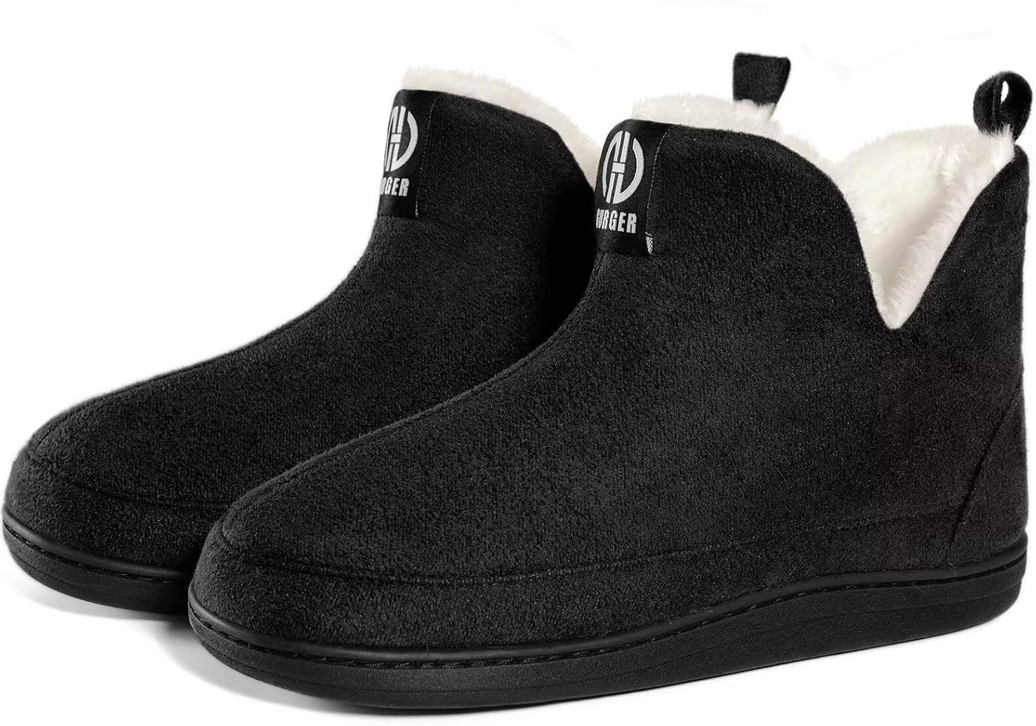 

Мужские и женские тапочки-башмачки с утеплителем из меха, с подпружиненной стелькой из памяти формы, зимние домашние тапочки Jebuktxe, черный