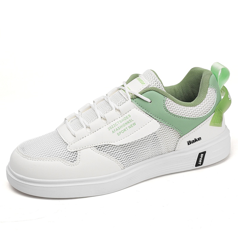

Нескользящие износостойкие низкие мужские кроссовки BAKE, White Green