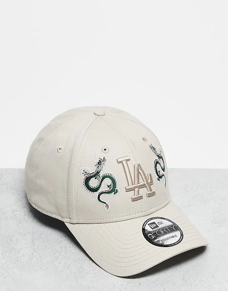 

Кепка New Era LA Dodgers 9forty с принтом змеи бежевого цвета