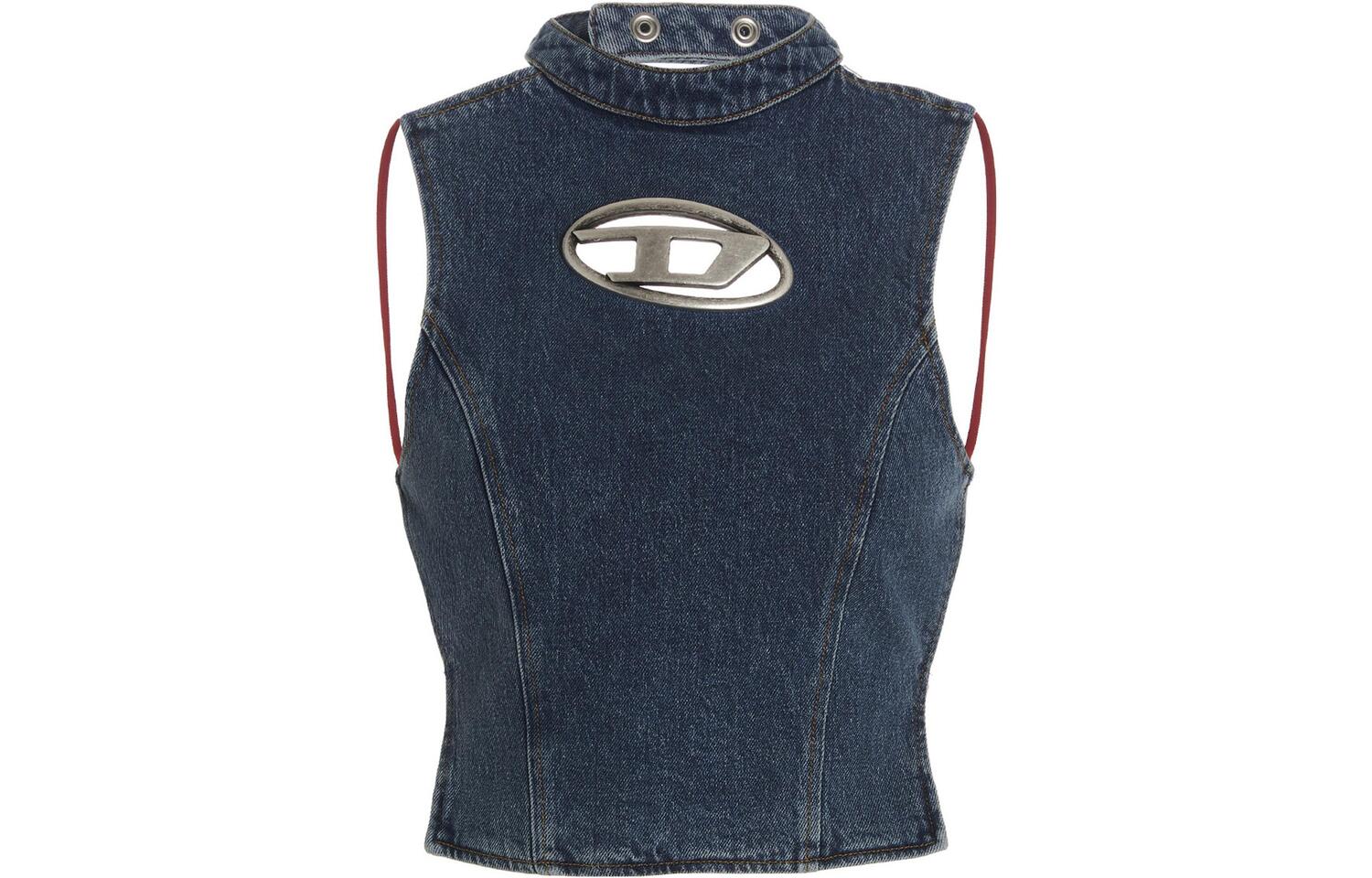 DIESEL Джинсовая блузка Thea Fringes D Logo 'Blue'