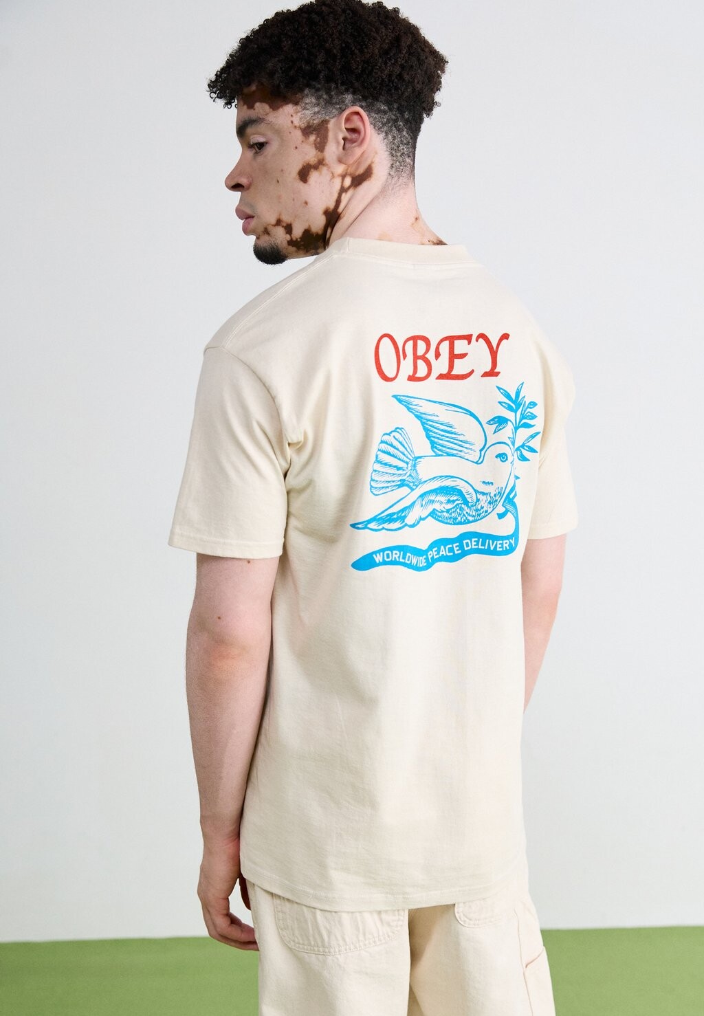 

Футболка с принтом PEACE DELIVERY DOVE Obey Clothing, кремовый