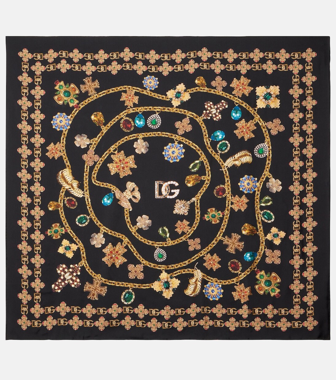 

Шарф из шелкового твила Dolce&Gabbana, Gioielli Fdo Nero