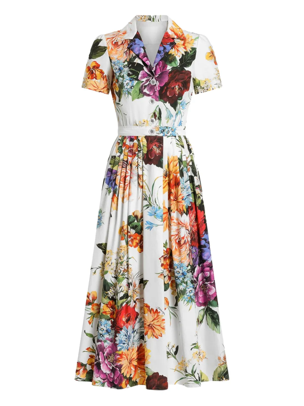 

Платье макси с цветочным принтом DOLCE & GABBANA, белый