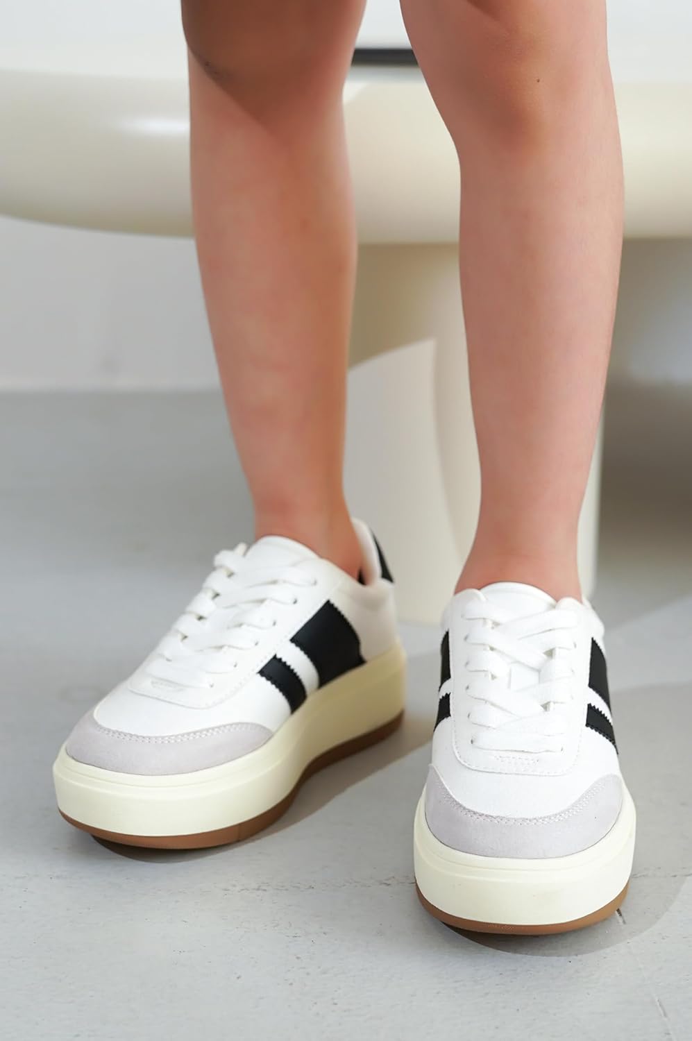 Детские модные кроссовки на платформе Project Cloud Fashion Platform Sneakers 2026- легкие кроссовки с стелькой из пены с эффектом памяти- прочные и нескользящие, на шнуровке, модные детские кроссовки на платформе (Little Nita), белый — фото 2
