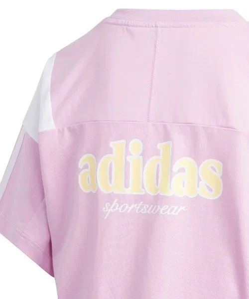 Детская футболка Adidas с короткими рукавами и цветными блоками, свободного кроя. — фото 4