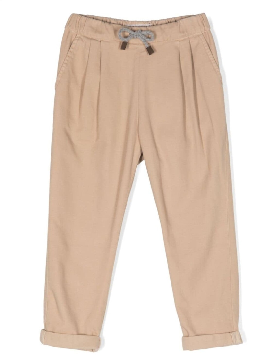 

Brunello Cucinelli Kids зауженные брюки с кулиской, нейтральный цвет