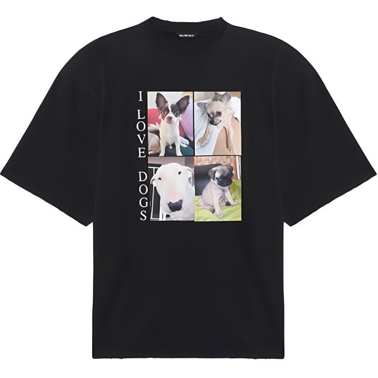 

Футболка женская Balenciaga I Love Dogs, черный