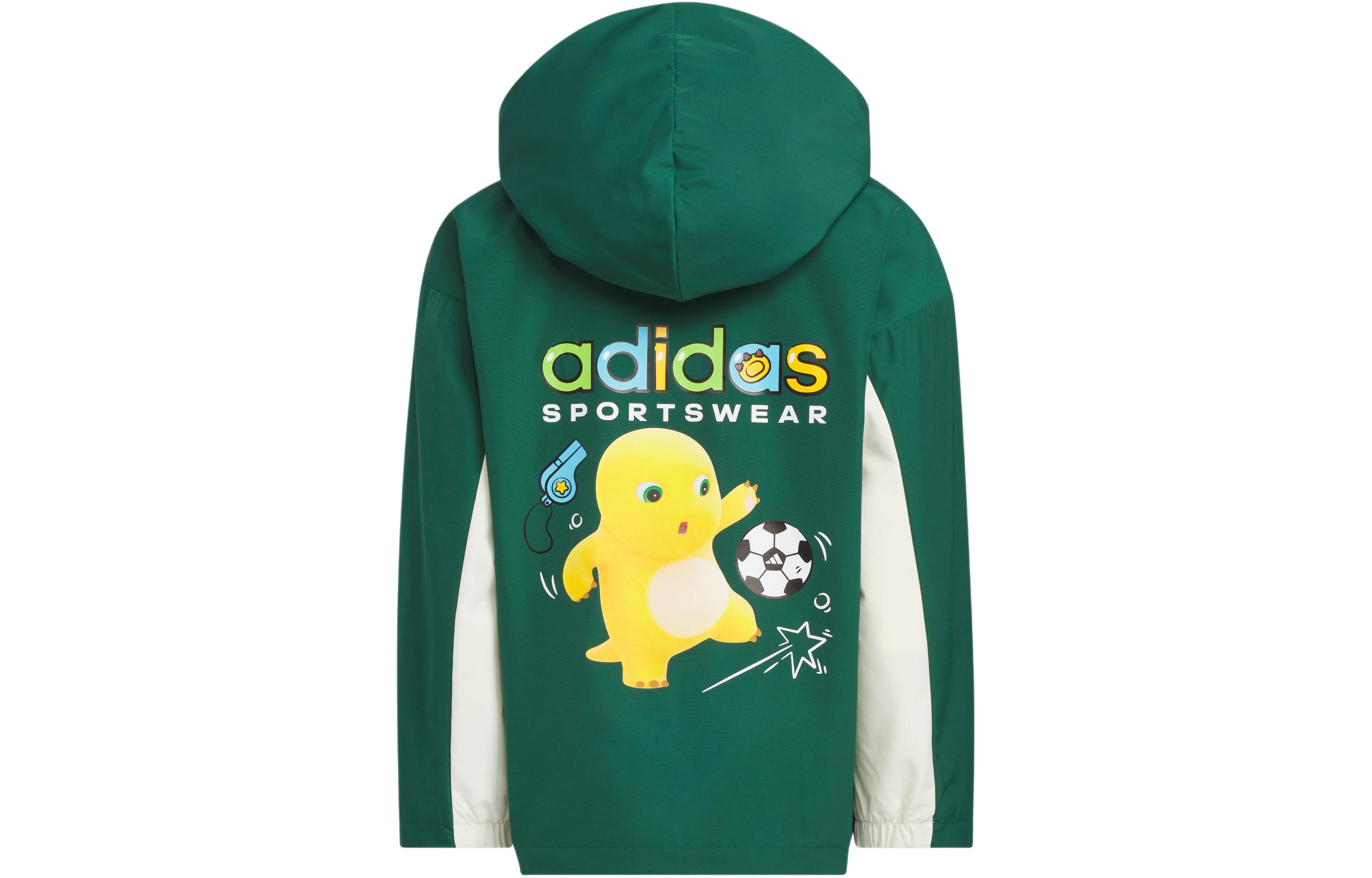 Adidas Куртки и пальто СПОРТИВНАЯ ОДЕЖДА ГОРОДСКАЯ КУРТКА Лесной зеленый/белый Детская — фото 4