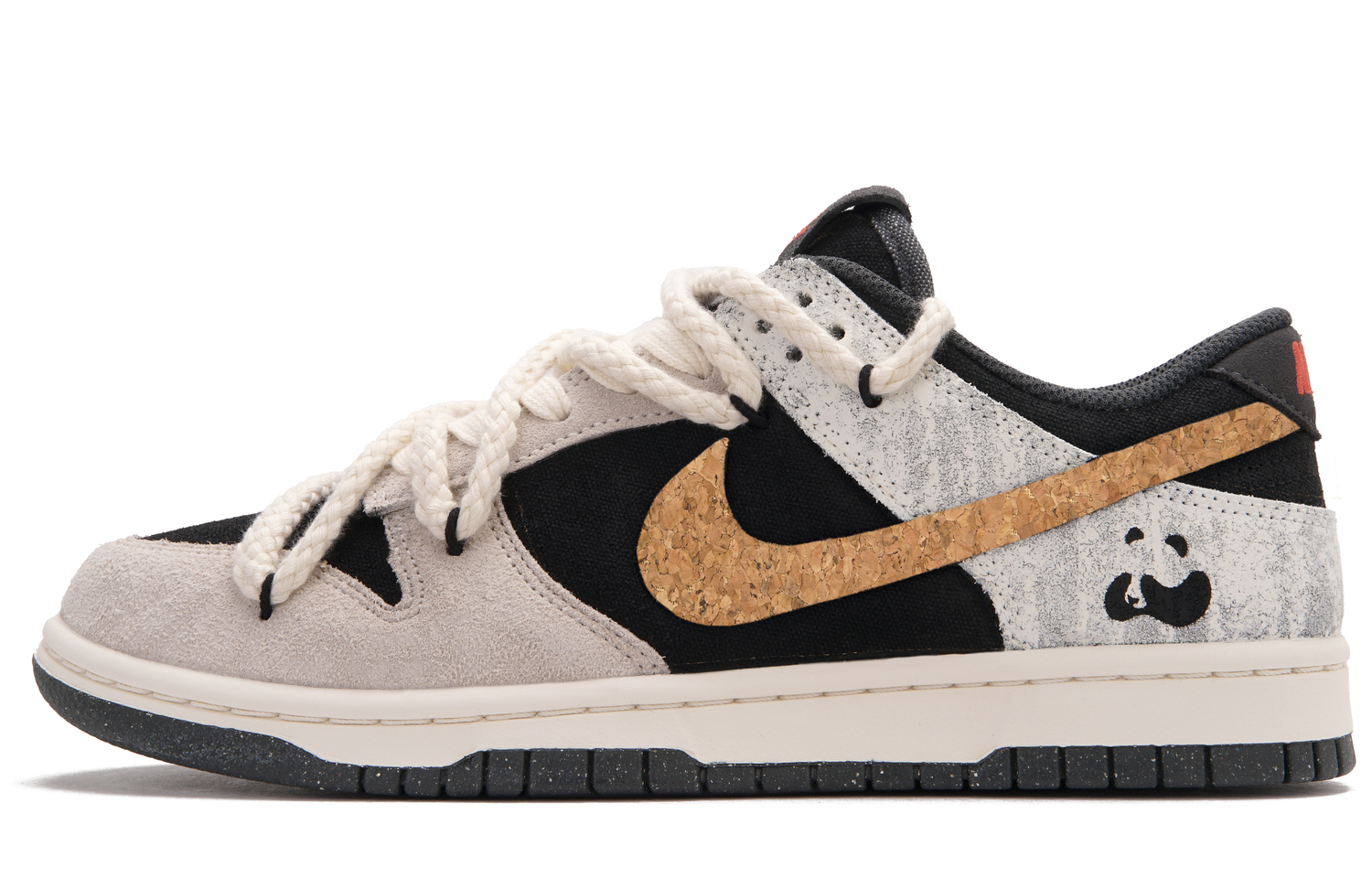 Nike Dunk Panda Player Wood Grain низкие скейтерские кроссовки мужские черный серый желтый