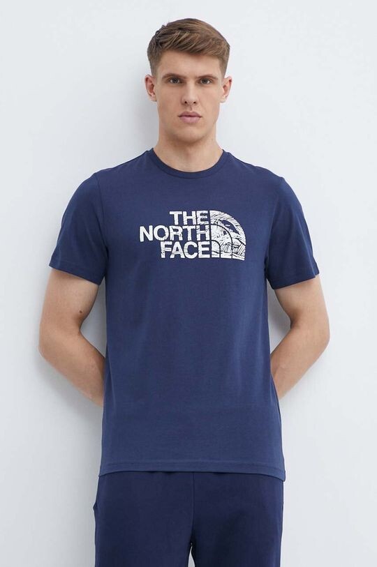 

Хлопковая футболка The North Face, темно-синий