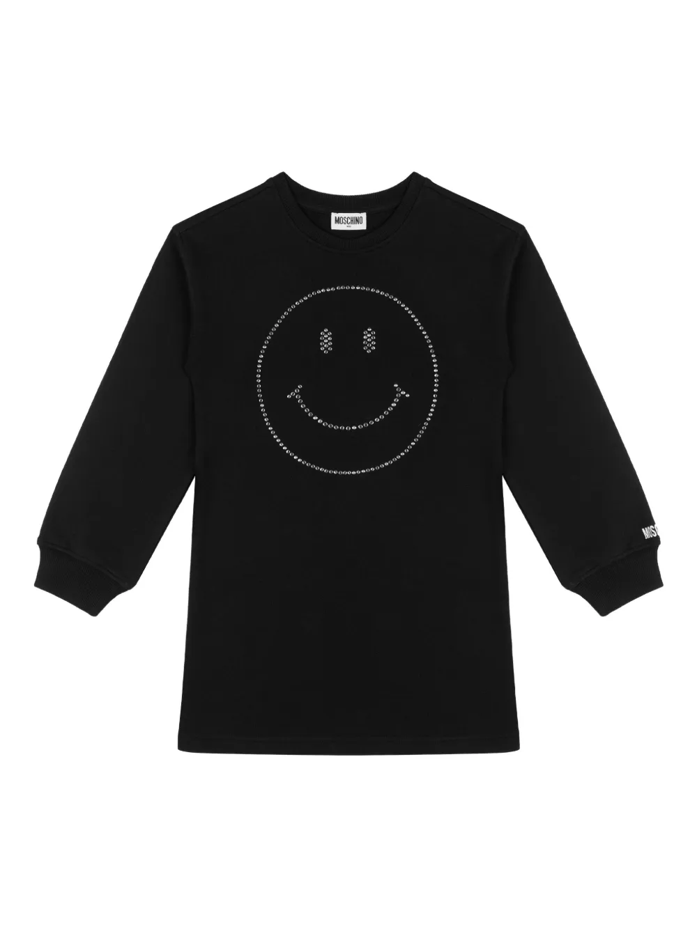 

Топ с длинными рукавами и аппликацией Moschino Kids, черный
