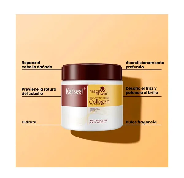 Реконструирующая маска с активным коллагеном Maca Essence Repair Karseell, 500 мл — фото 4