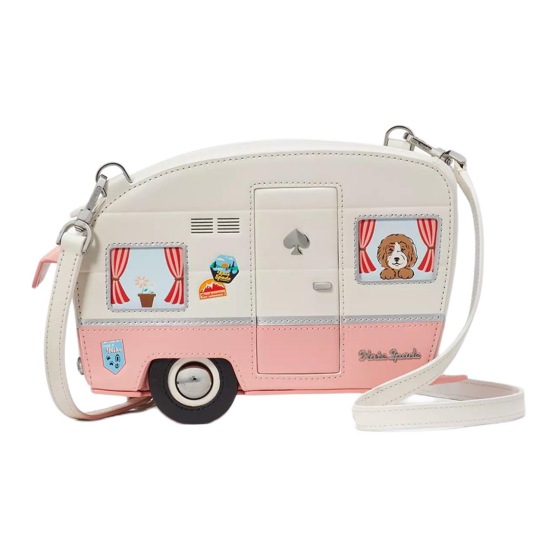 

Kate Spade Гладкая кожаная сумка через плечо женская розовая разноцветная