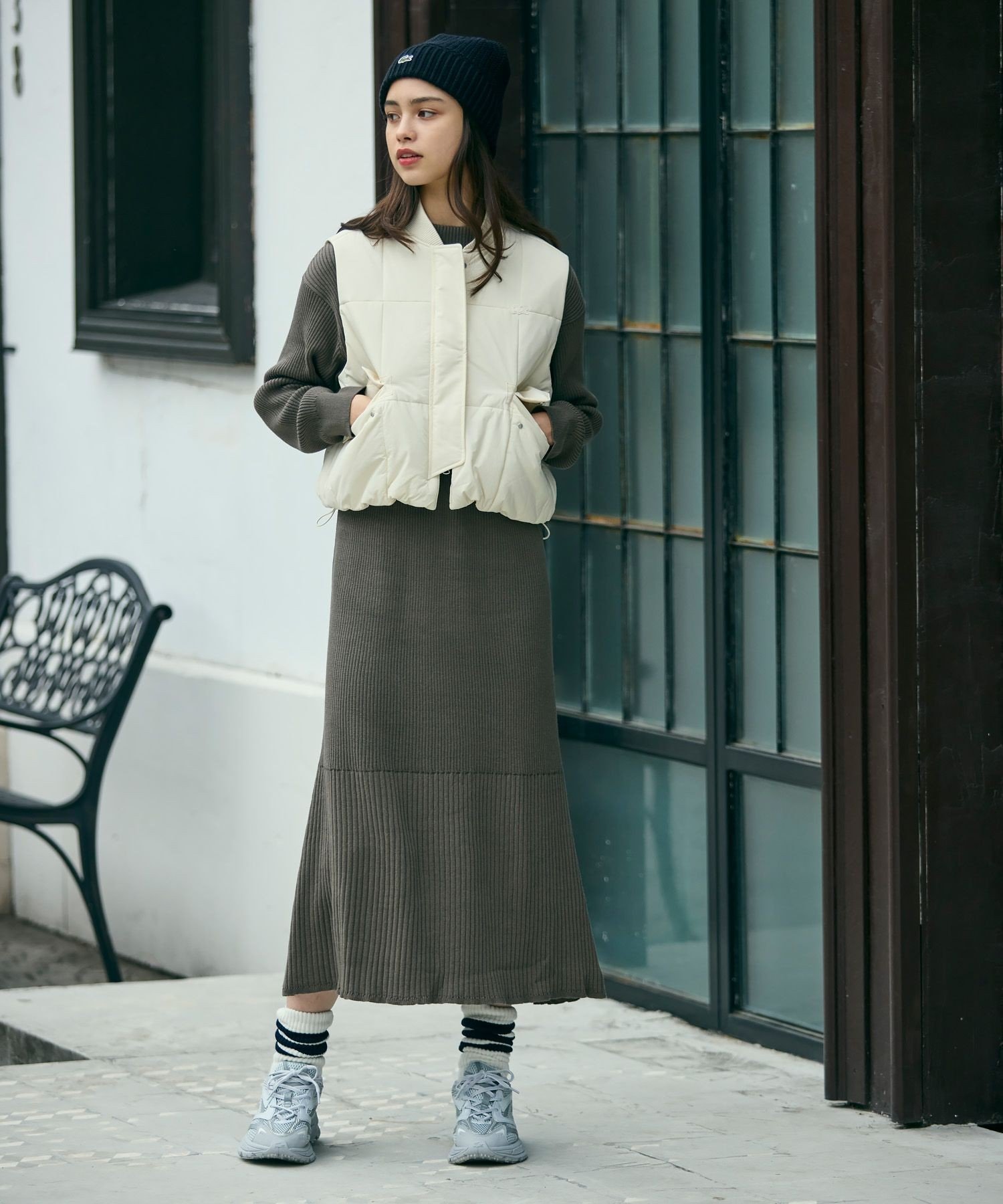 Жилет LACOSTE THERMORE, водоотталкивающий, off white — фото 4
