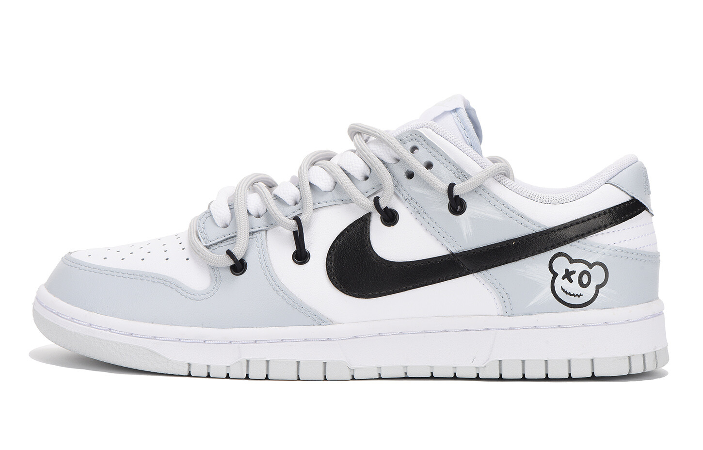 

Кроссовки Nike Dunk Skateboarding Shoes Women's Low-top Black, светло-серый