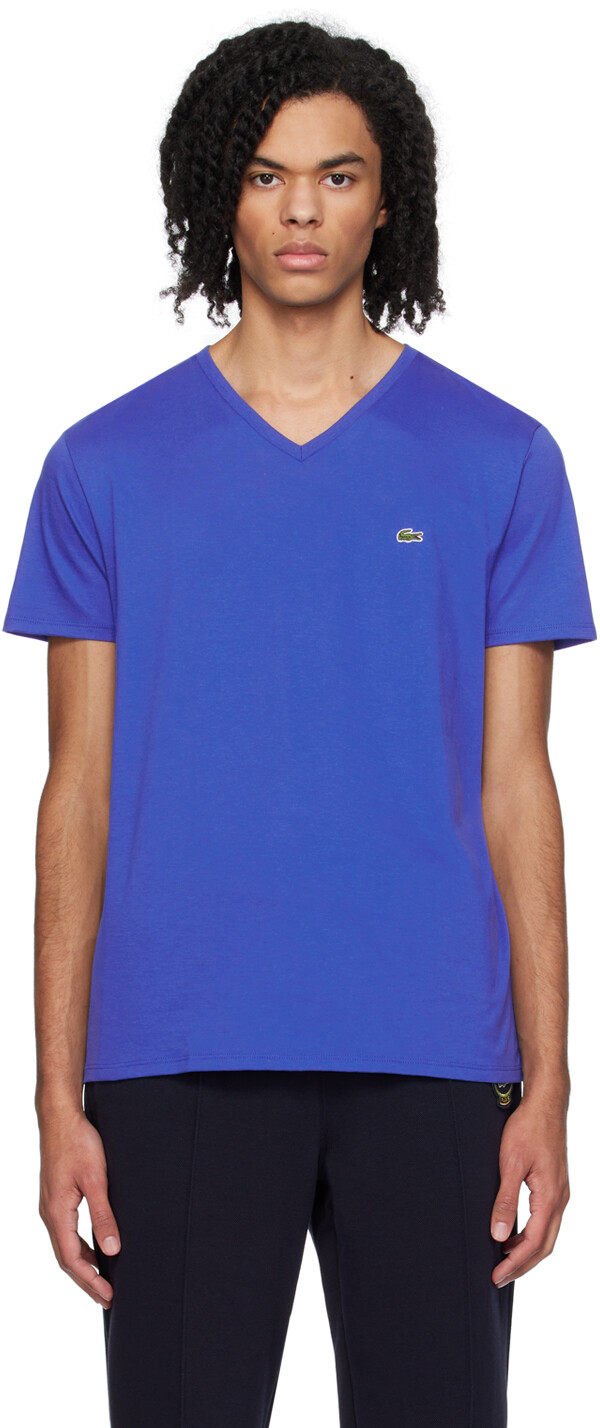 

Синяя футболка с v-образным вырезом Lacoste