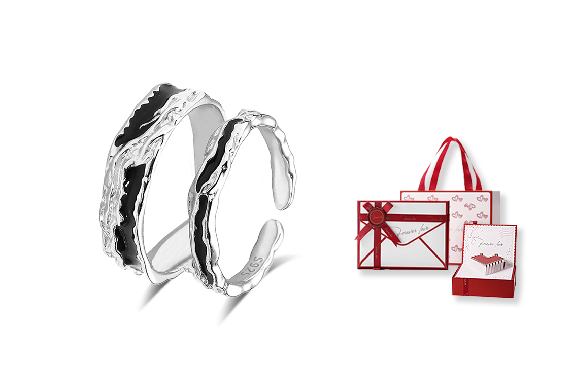 

Кольцо Unisex COPI, Qingbang Couple Rings[Black]+[Heartbeat Box]