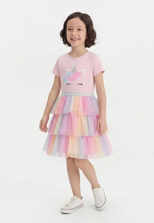 Платье с изображением единорога, повседневное платье Lindex, Light Pink