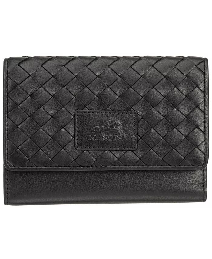 

Женская коллекция Basket Weave, мини-кошелек-клатч с защитой RFID Mancini, черный
