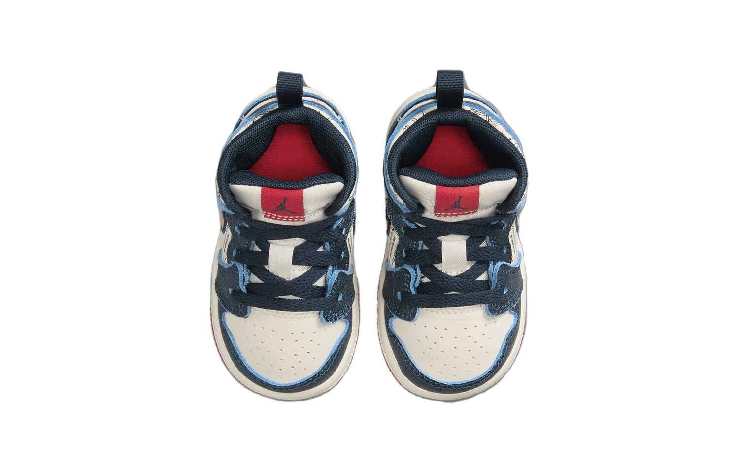 Кроссовки Air Jordan 1 Toddler Shoes TD, синий/красный — фото 4